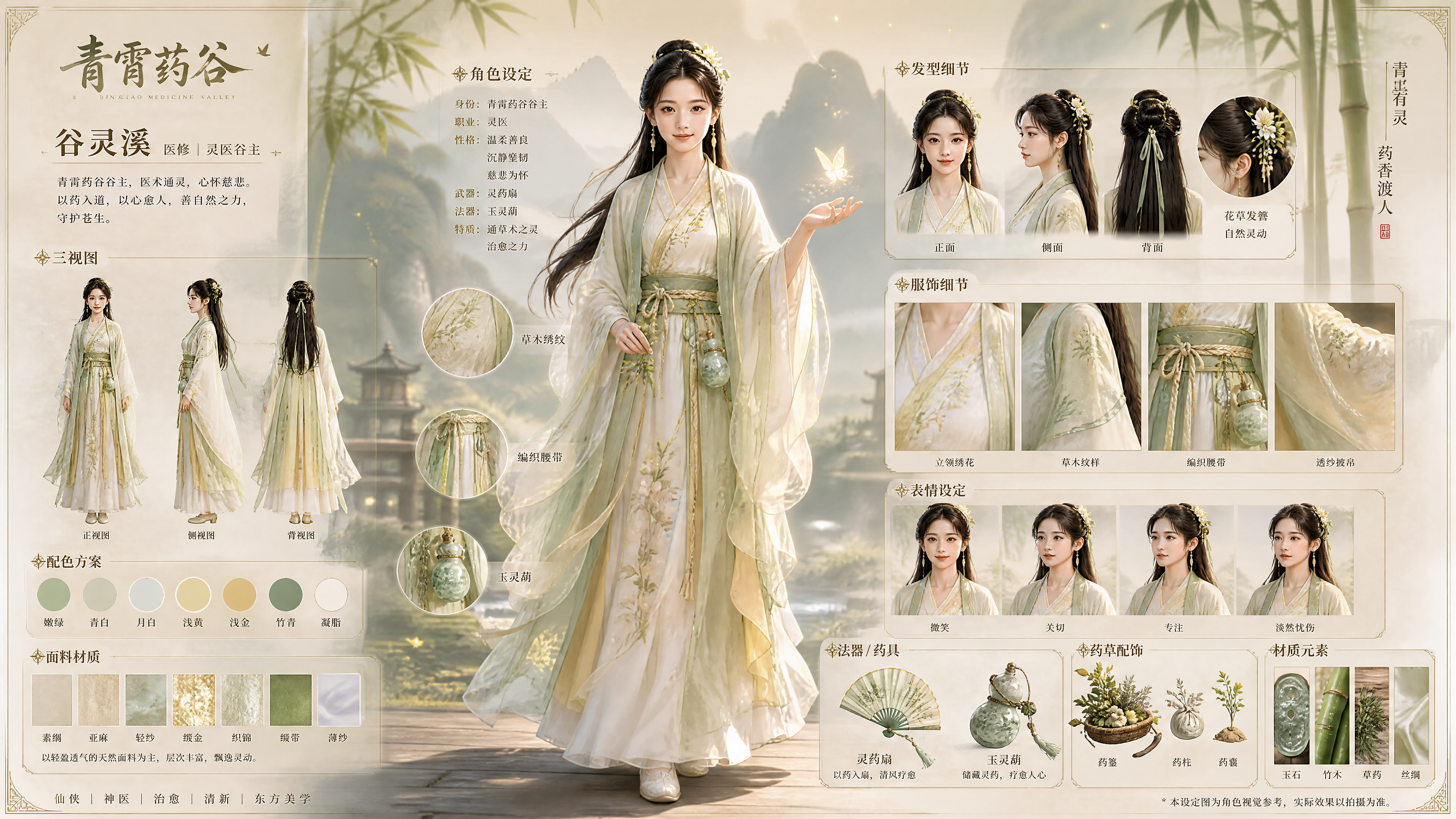 Create a horizontal 16:9 ultra high resolution character des…