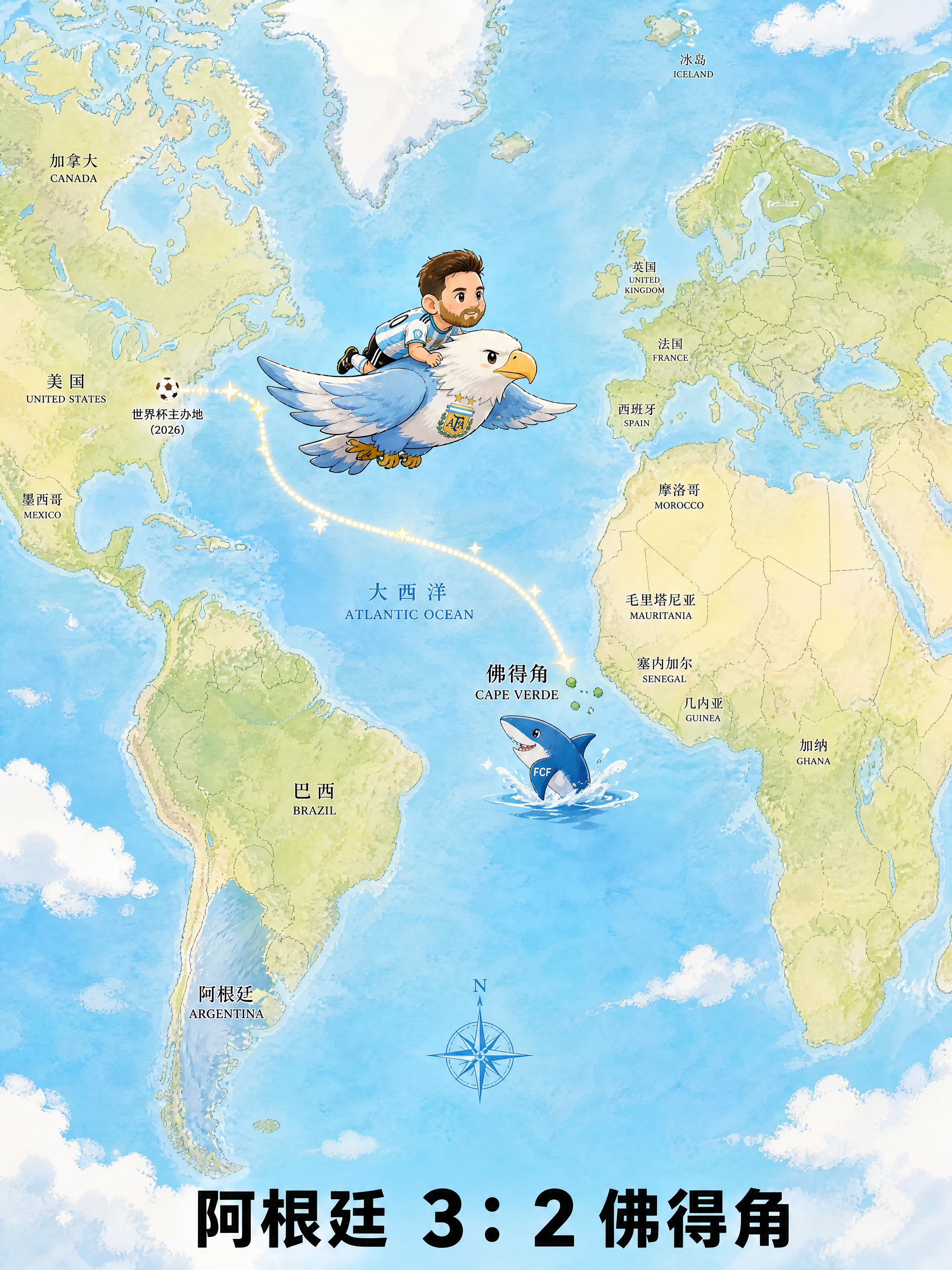 A campus-fresh soccer comic poster, 3:4 aspect ratio. Bright…